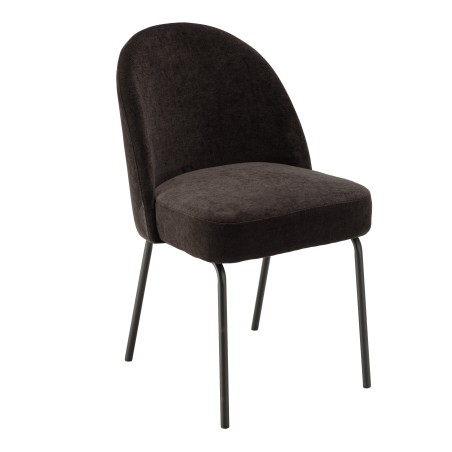 ULYSSE Set of 2 Chairs - Black Fabric & Steel Legs