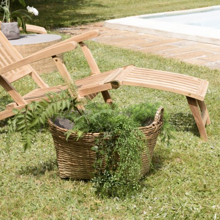 Pot de fleur ovale HECTOR en bambou naturel