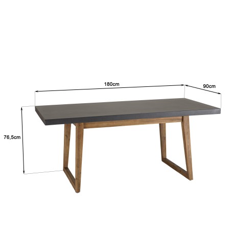 HECTOR Houston Garden Furniture - Concrete-Look Resin and Acacia - 4/6 People
