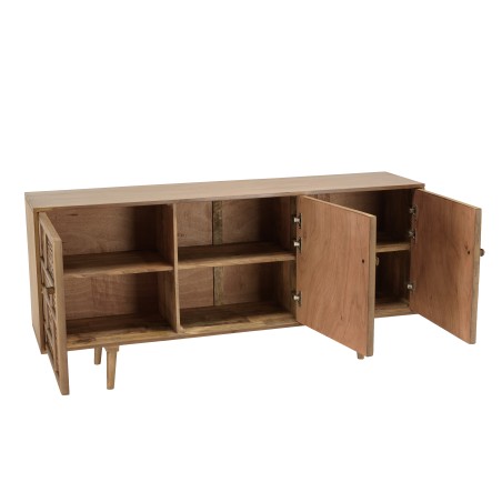 ISA - Patinated Mango Wood Sideboard with Art Deco Carved Motifs