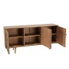 ISA - Patinated Mango Wood Sideboard with Art Deco Carved Motifs