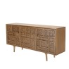 ISA - Patinated Mango Wood Sideboard with Art Deco Carved Motifs