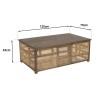 ISA Dark Mango Wood Coffee Table with Natural Cane Patchwork