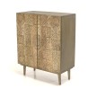 ISA - Mango Wood Buffet with Ethnic Patterns - 2 Doors - Distressed Look