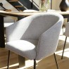 Lot de 2 chaises ULYSSE tissu gris clair