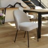 Lot de 2 chaises ULYSSE - Tissu sable et acier noir
