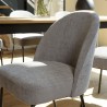 ULYSSE Set of 2 Chairs - Linen-Coloured Fabric with Black Steel Legs