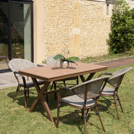 VIANNEY Rectangular Garden Table for 4 People - 140 x 80 cm