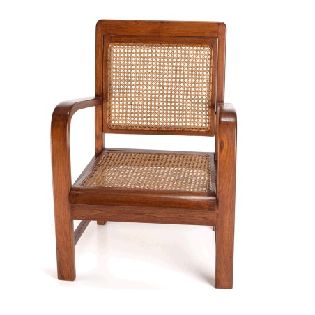 Fauteuil WALLY - Bois Mindi et cannage foncé