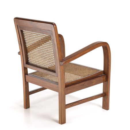 Fauteuil WALLY - Bois Mindi et cannage foncé