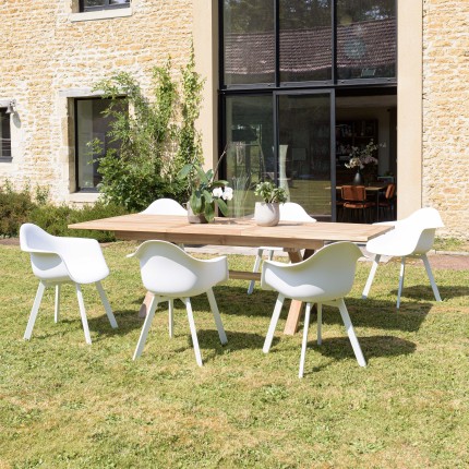 Lot 6 fauteuils blancs dossier arrondi