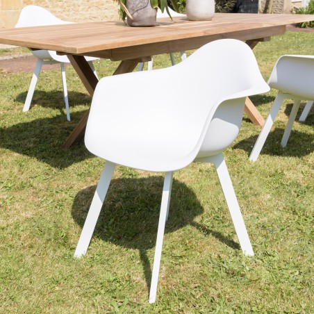 Lot 6 fauteuils blancs dossier arrondi