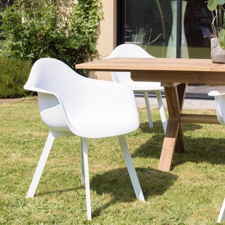 Lot 6 fauteuils blancs dossier arrondi
