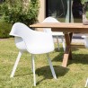 MALO - Set of 6 White Armchairs with Rounded Backrest