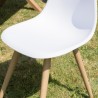 MALO Set of 2 White Chairs with Natural-Coloured Legs - Trendy Garden Furniture
