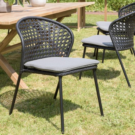 Lot de 2 chaises MALO rotin synthétique noir