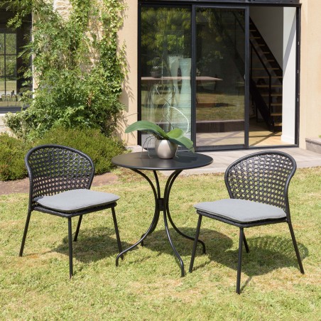 MALO - Set of 2 Black Rattan Chairs | Outdoor Furniture