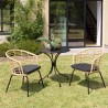 MALO - Set of 2 Natural-Coloured Synthetic Rattan Armchairs