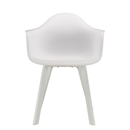 MALO - Set of 6 White Armchairs with Rounded Backrest