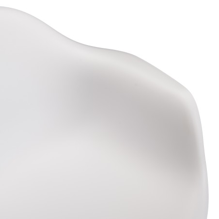 MALO - Set of 6 White Armchairs with Rounded Backrest