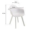 Lot 6 fauteuils blancs dossier arrondi