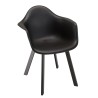 MALO - Set of 6 Black Armchairs with Rounded Backrests