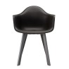 Lot de 6 fauteuils noirs dossier arrondi
