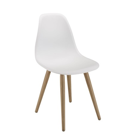 MALO Set of 2 White Chairs with Natural-Coloured Legs - Trendy Garden Furniture