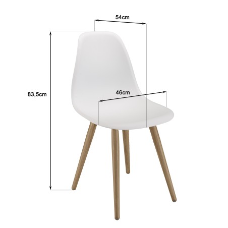 Lot de 2 chaises blanches MALO