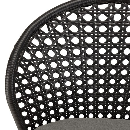 Lot de 2 chaises MALO rotin synthétique noir
