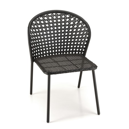 Lot de 2 chaises MALO rotin synthétique noir