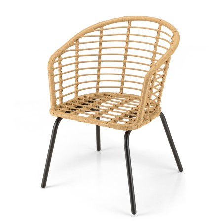 MALO - Set of 2 Natural-Coloured Synthetic Rattan Armchairs