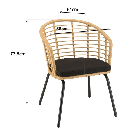 Lot de 2 fauteuils MALO en rotin synthétique