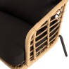 MALO - Set of 2 Synthetic Rattan Armchairs and Round Coffee Table