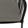 Lot 2 fauteuils MALO cordage noir coussin gris anthracite