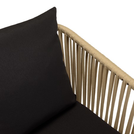 Lot de 6 fauteuils en cordage - Naturel et noir