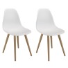 MALO Set of 2 White Chairs with Natural-Coloured Legs - Trendy Garden Furniture