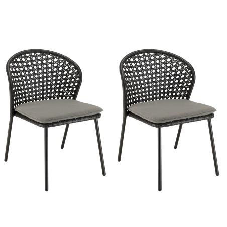 Lot de 2 chaises MALO rotin synthétique noir