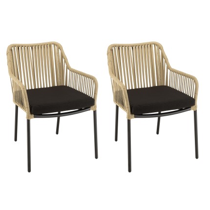 Lot de 2 fauteuils MALO en cordage naturel