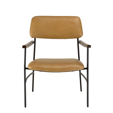 Fauteuil vintage OCTAVE en cuir et métal noir