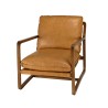 Fauteuil incliné vintage OCTAVE en cuir marron cognac
