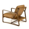 Fauteuil incliné vintage OCTAVE en cuir marron cognac
