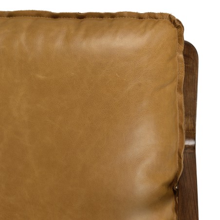 Fauteuil incliné vintage OCTAVE en cuir marron cognac