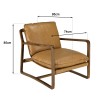 Fauteuil incliné vintage OCTAVE en cuir marron cognac