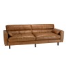 OCTAVE Vintage 3-Seater Sofa in Camel Brown Leather