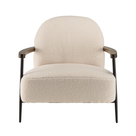 Fauteuil OCTAVE en tissu bouclette écru