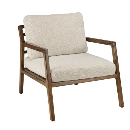 OCTAVE Armchair - Ecru Fabric & Wooden Frame