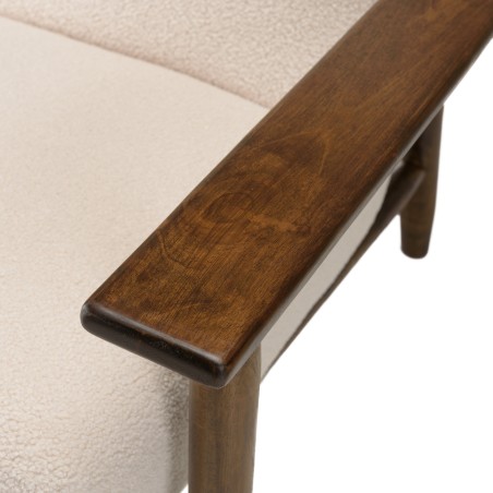 Fauteuil OCTAVE en tissu bouclette écru