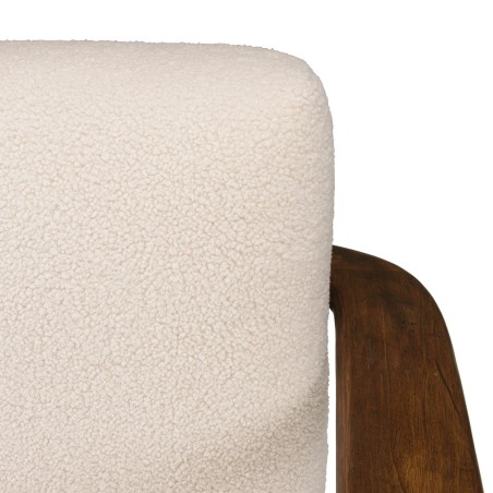 Fauteuil OCTAVE en tissu bouclette écru