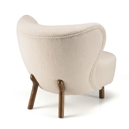 Fauteuil OCTAVE en tissu bouclette écru